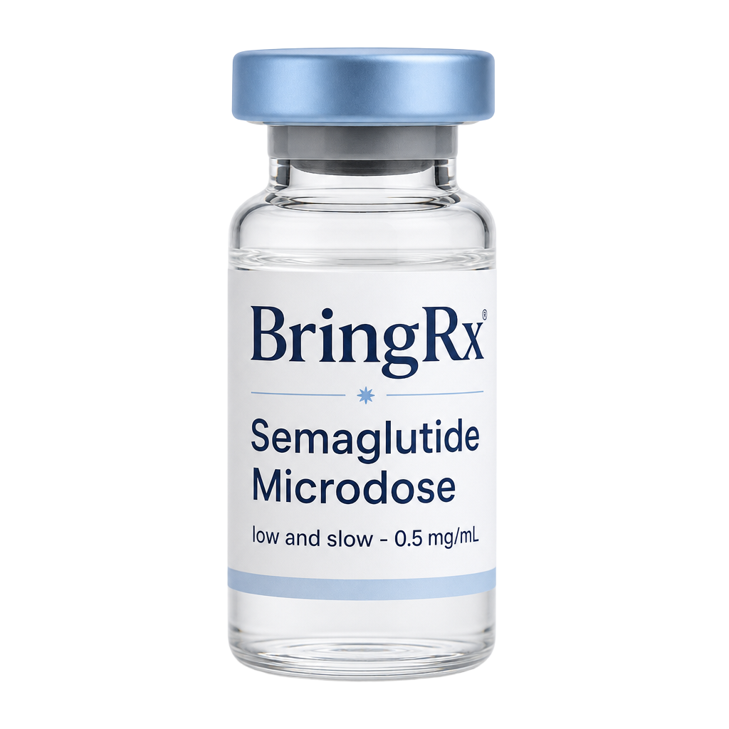 BringRx GLP-1 Microdose vial with branded label